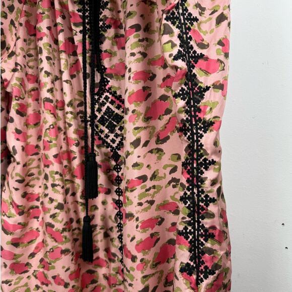 Irving & Fine 100% Silk Tunic Bohemian Lagen Look Embroidered Hippie Retro L - Picture 5 of 7